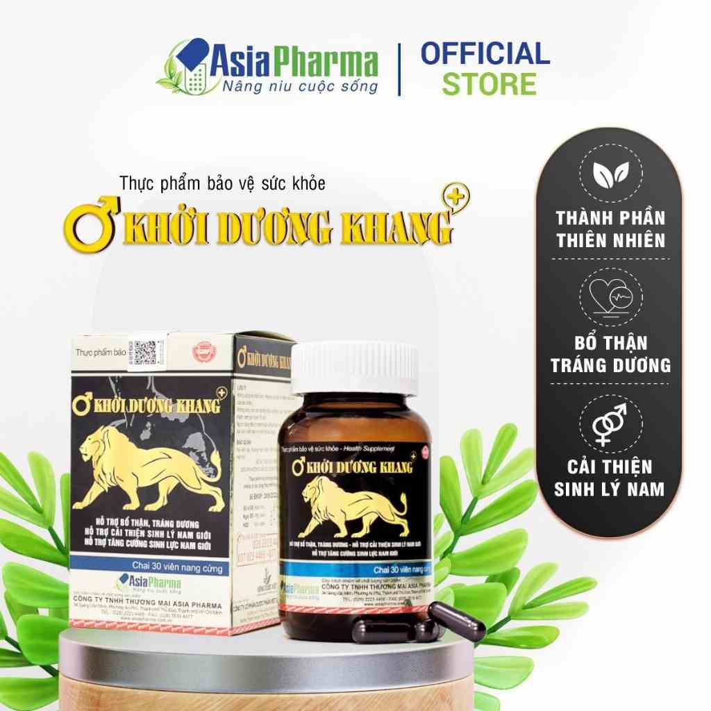 Viên uống bổ thận tráng dương Khởi Dương Khang Asia Pharma hỗ trợ tăng cường sinh lý nam - Hộp 30 viên