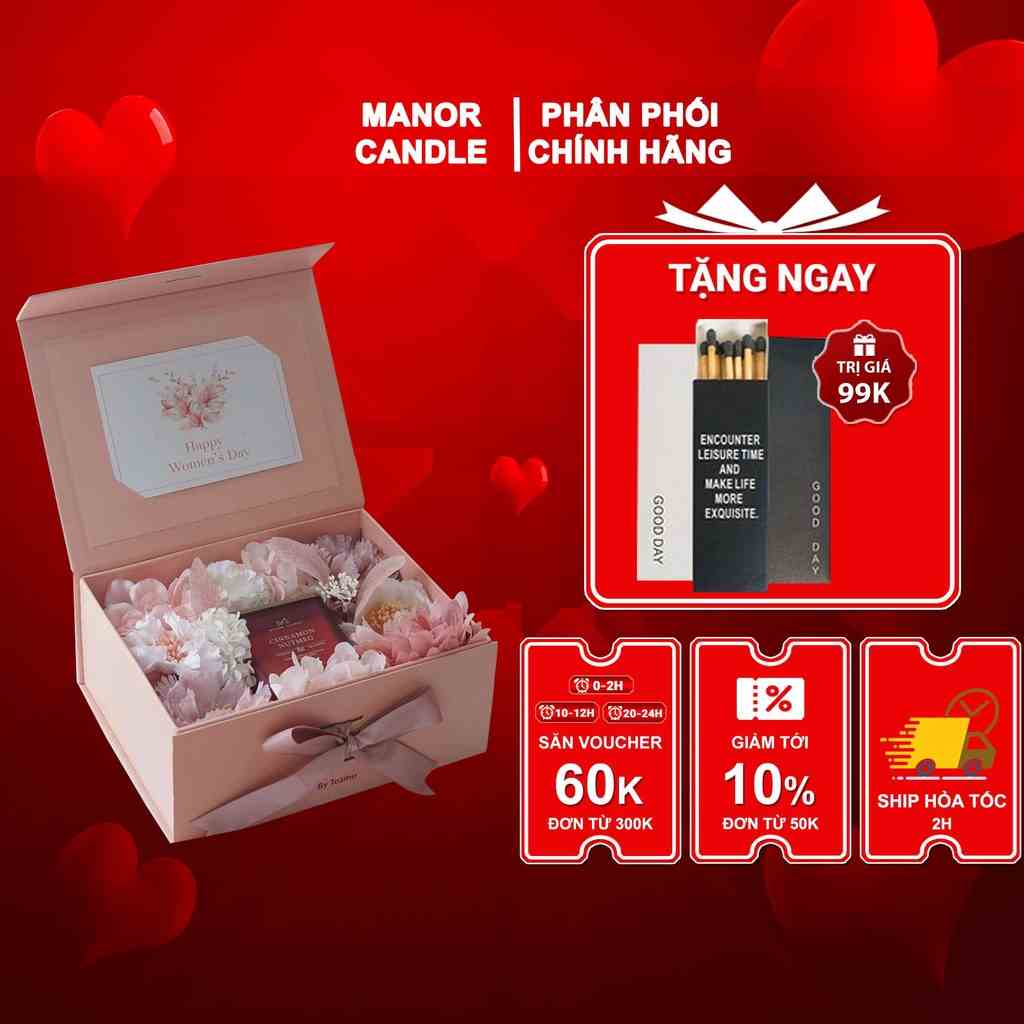 Set Quà Tặng Nến Thơm 8/3 Quyến Rũ Dành Cho Phái Đẹp, Manor Candle