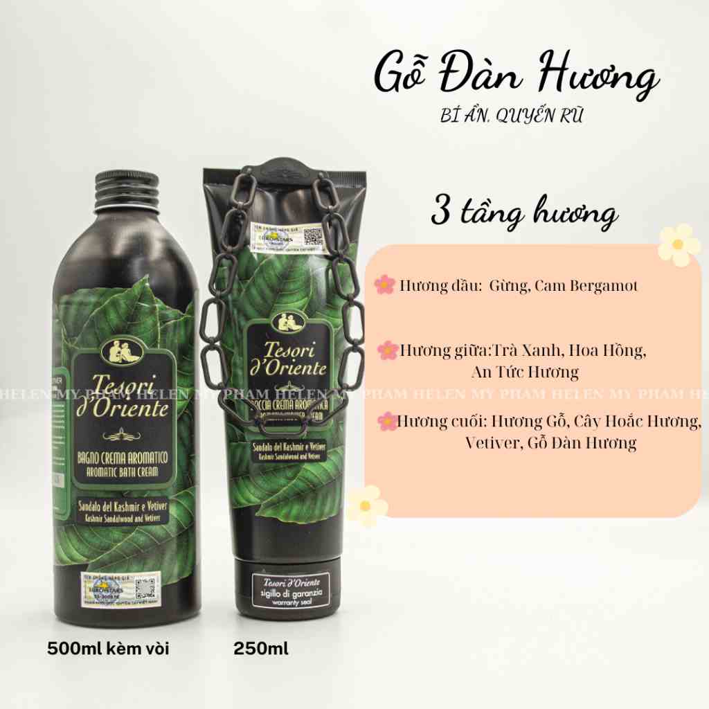 [Mã BMLTB35 giảm đến 35K đơn 99K] Sữa tắm Tesori D Oriente gỗ đàn hương 250ml - 500ml