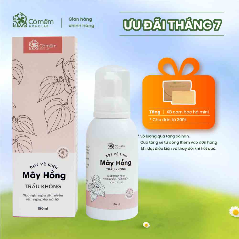 Bọt Vệ Sinh Phụ Nữ Mây Hồng Tinh Chất Trầu Không Cỏ Mềm 150ml