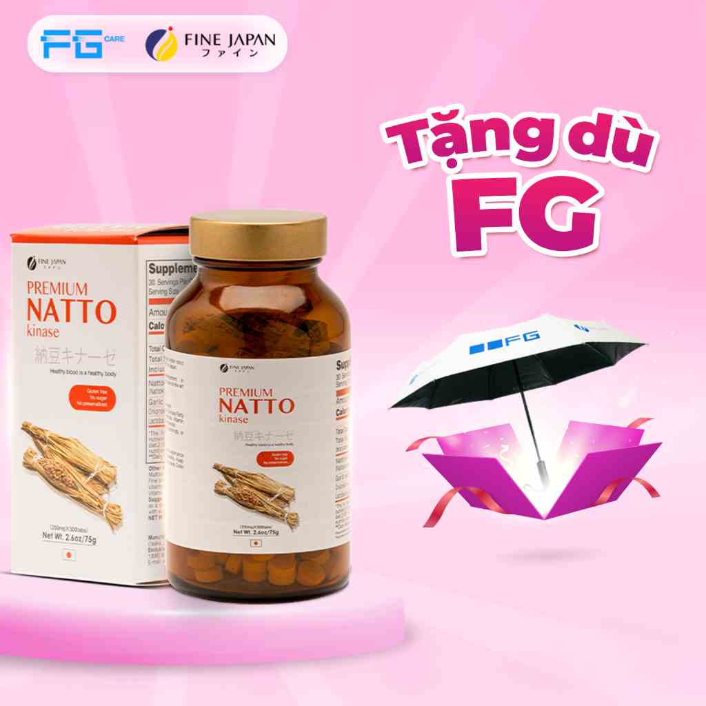 Viên uống Chống Đột Quỵ Natto Kinase Nhật Bản (Hoạt huyết dưỡng não) - Fine Japan (Hộp 300 Viên)