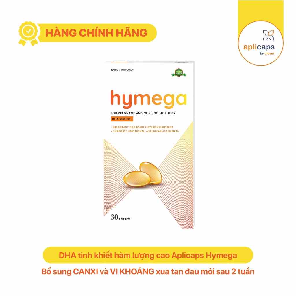 Viên uống bổ sung DHA hàm lượng cao tinh khiết, EPA, vitamin E Aplicaps Hymega hộp 30 viên