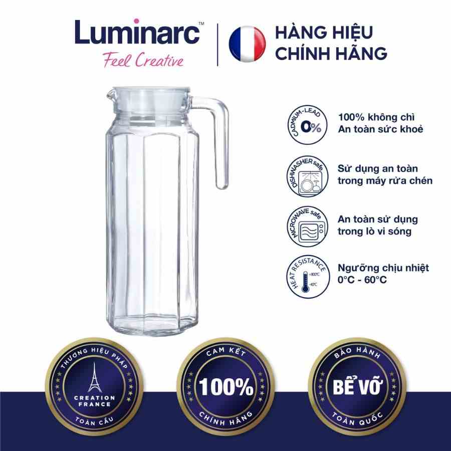 [Mã BMLTB35 giảm đến 35K đơn 99K] Bình Nước Thuỷ Tinh Luminarc Octime 1,1L- LUBIG2664