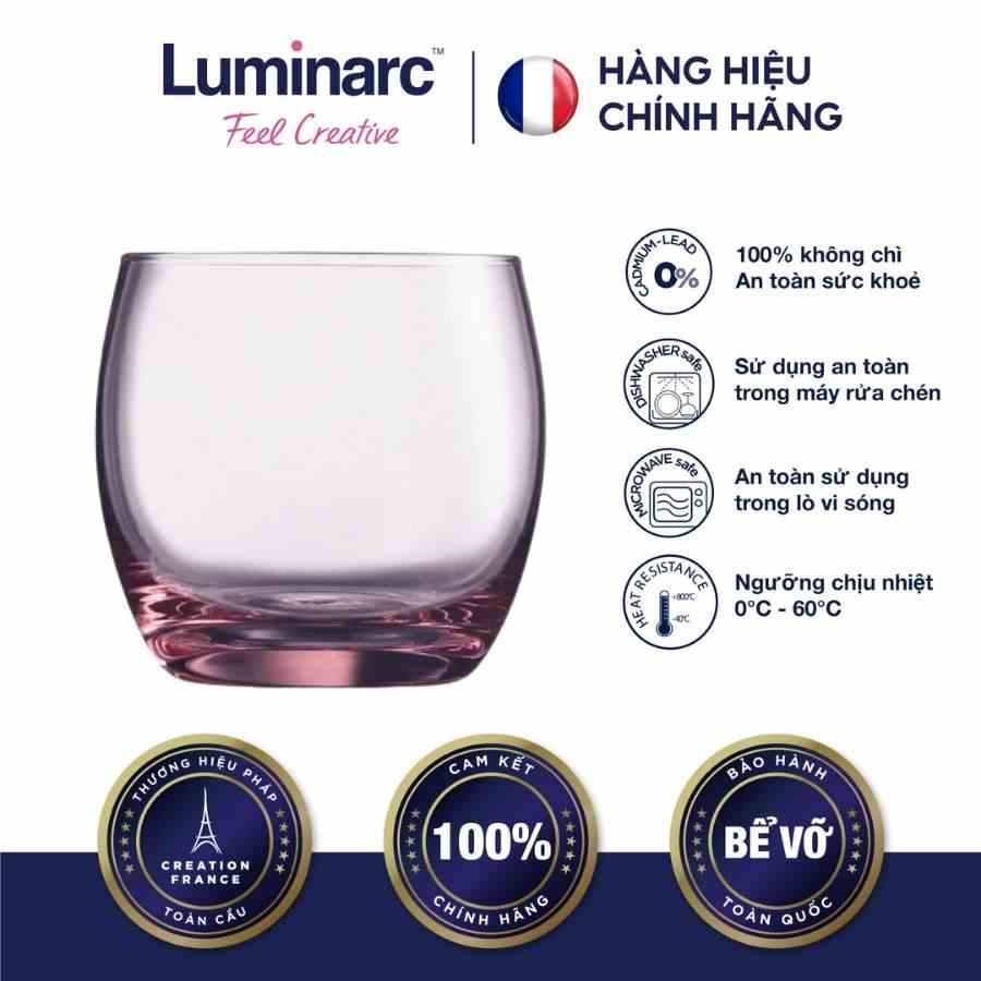 [Mã BMLTA35 giảm đến 35K đơn 99K] Bộ 6 Ly Thuỷ Tinh Thấp Luminarc Salto Pink 320ml- LUSAJ5386