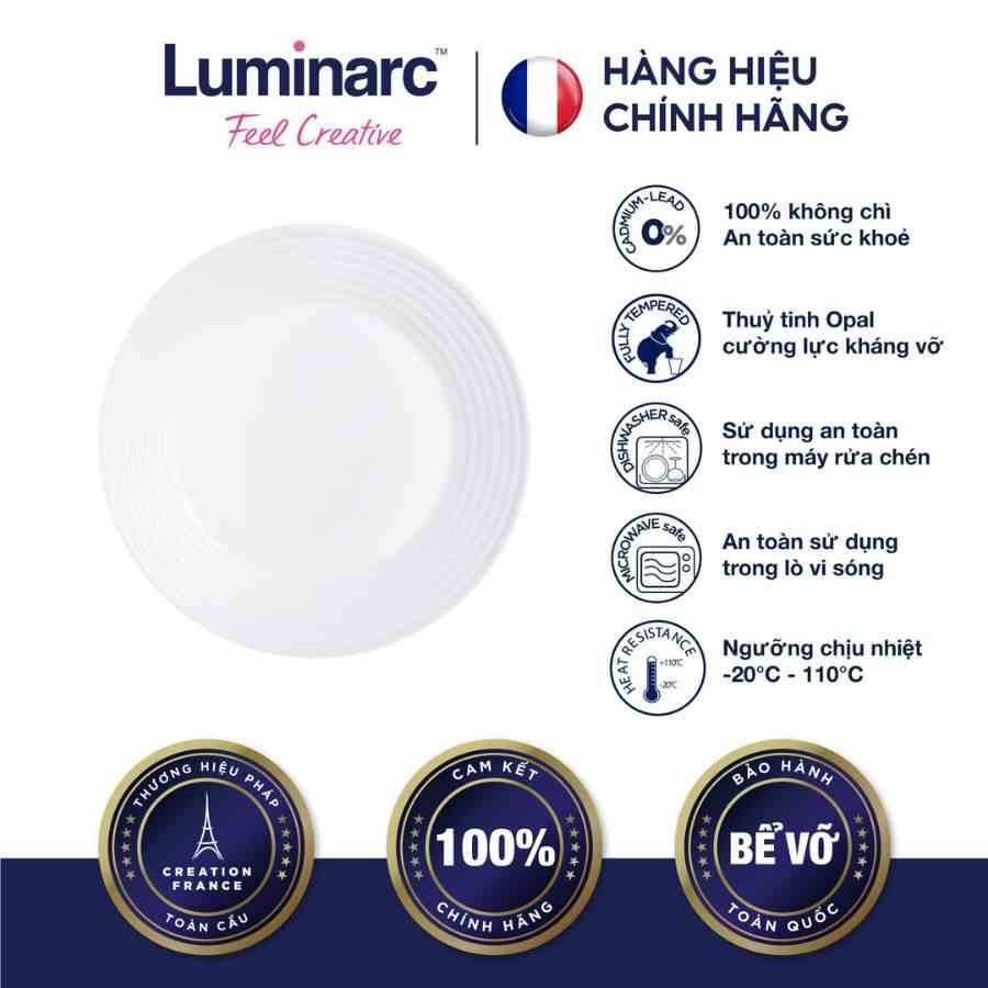 [Mã BMLTA35 giảm đến 35K đơn 99K] Bộ 6 Đĩa Sâu Thuỷ Tinh Cường Lực Luminarc Harena 23cm- LUHAN5806