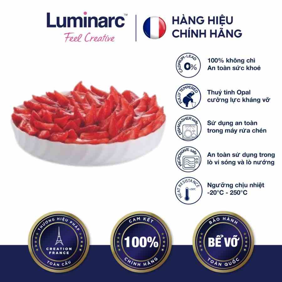 [Mã BMLTA35 giảm đến 35K đơn 99K] Khay Nướng Thuỷ Tinh Luminarc Smart Cuisine Trianon Tròn 26cm- LUKHP4021