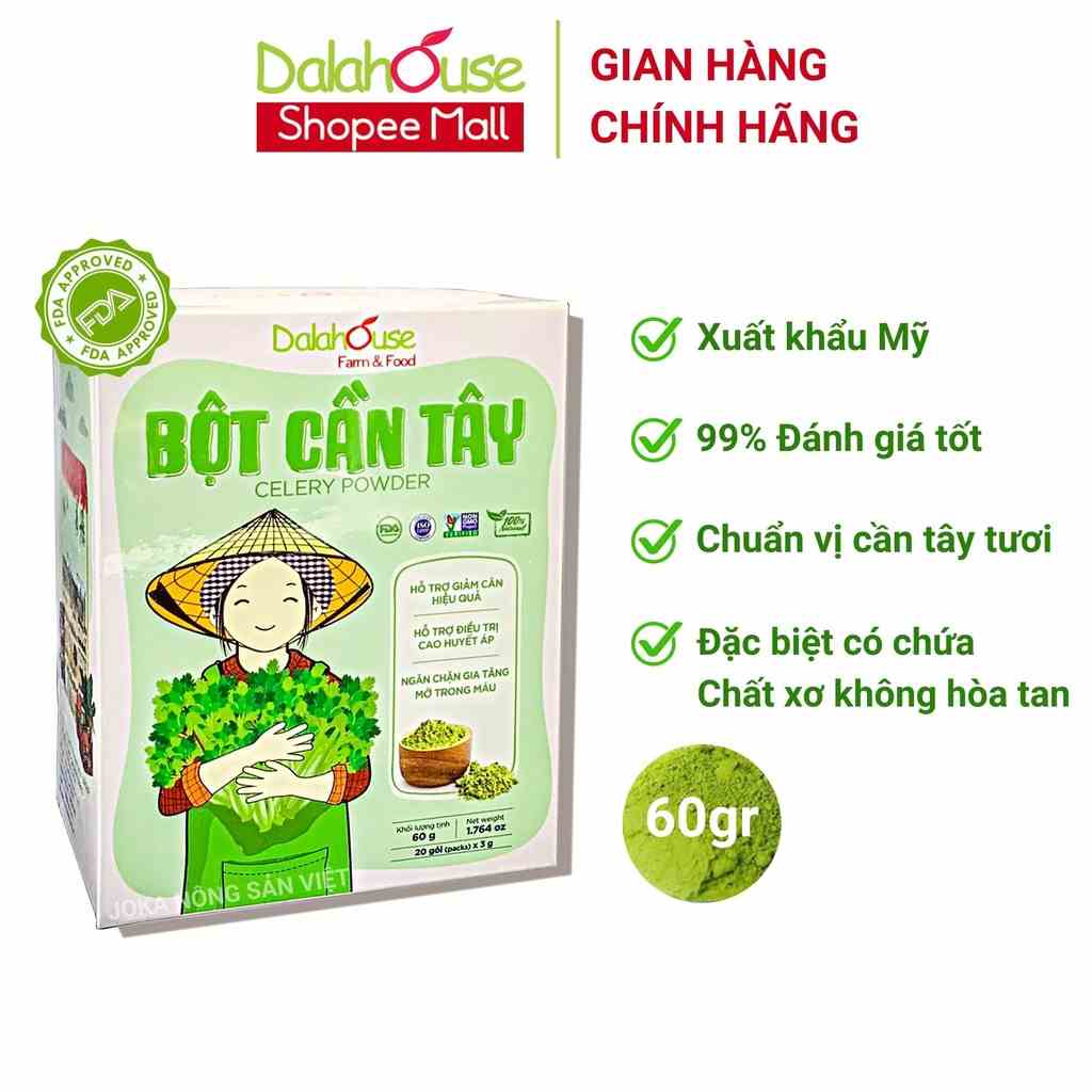 [Quà tặng thiên nhiên] Bột cần tây sấy lạnh Dalahouse nguyên chất công nghệ đạt tiêu chuẩn Châu Âu