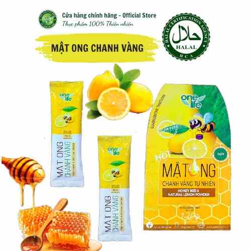 [Mã BMLTB200 giảm đến 100K đơn 499K] Halal Bột Mật Ong Chanh Vàng ONELIFE Hộp 120gr thơm ngon, nguyên chất