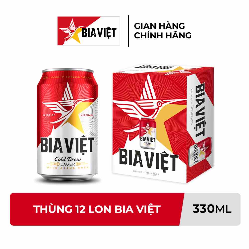 HỎA TỐC HCM - Thùng 12 lon Bia Việt 330ml/lon