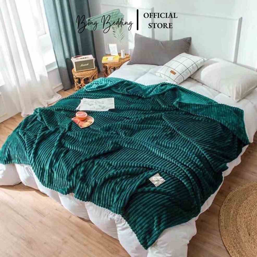 Chăn Tuyết Kẻ Tăm HIN BEDDING Thu Đông Mềm Mịn Nhập Khẩu Full 9 Màu (Kích Thước 2mx2m3 Nặng 1kg4)