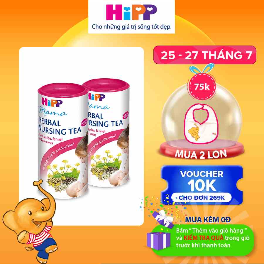 Combo 2 lon Trà cốm lợi sữa HiPP cho mẹ sau sinh 200g