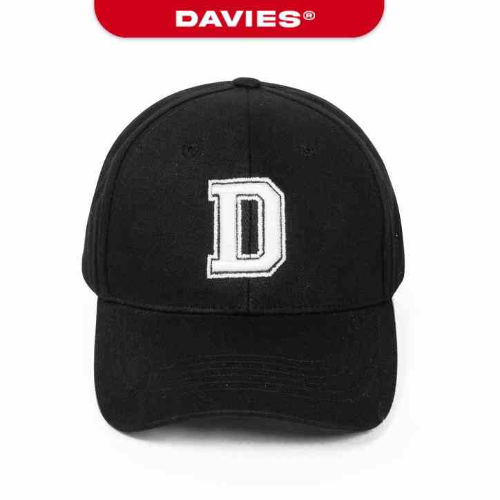 Mũ lưỡi trai nam màu đen thêu logo local brand Davies Black Baseball Academy Cap |D-HAT06-D