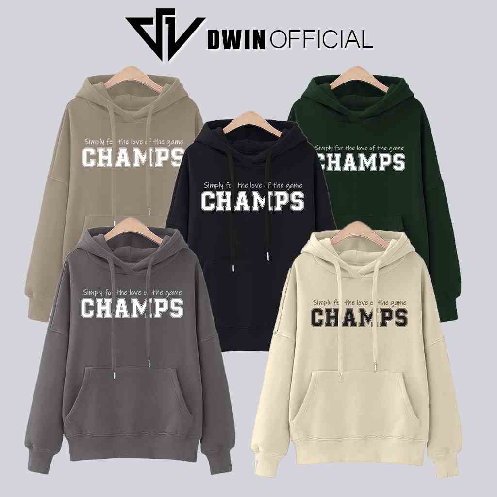 Áo hoodie CHAMS nỉ unisex DWIN basic nam nữ form rộng oversize local brand SP00057