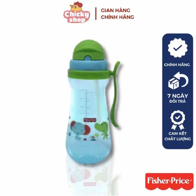 Bình nước ống hút silicone mềm 360ml Fisher Price FP20 upass