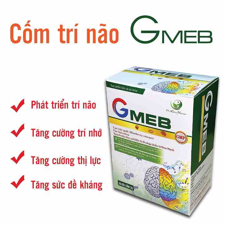 GMEB - Hỗ Trợ Phát Triển Trí Não, Tăng Cường Thị Lực Cho Trẻ Combo 2 Hộp Tặng 1 (30 Gói/Hộp)