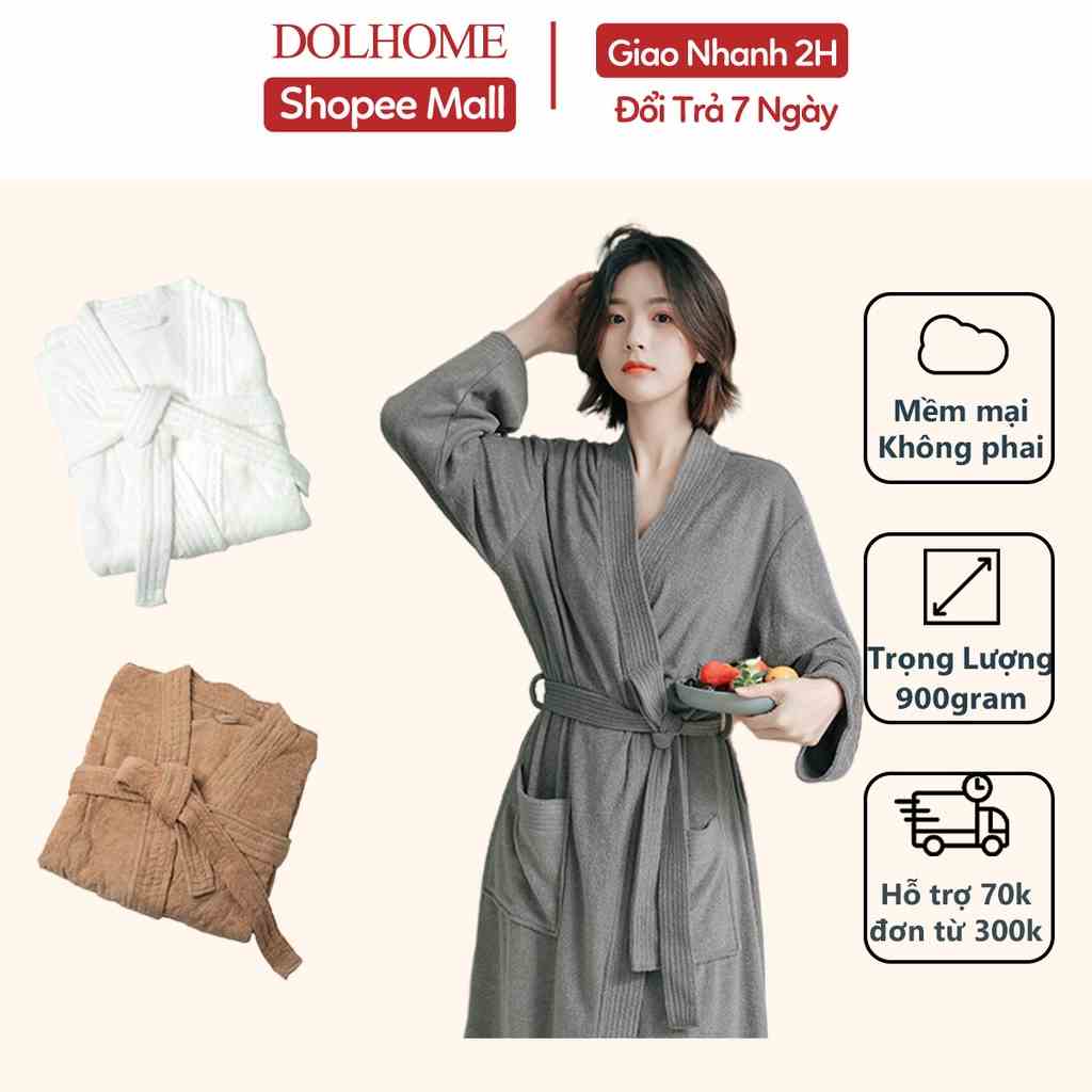 Áo choàng tắm bông mùa đông 100%cotton 900gram mềm mại ấm áp và thấm hút nước Dolhome-23958