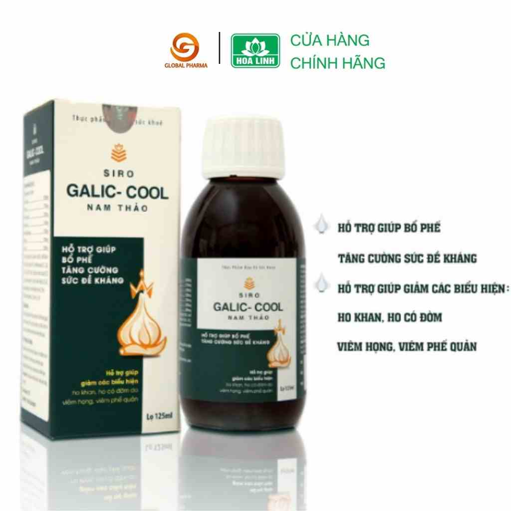 Siro galic-cool nam thảo AN CHÂU bổ phế tăng cường sức đề kháng giúp làm ấm họng 1 lọ 125ml - Global Pharma