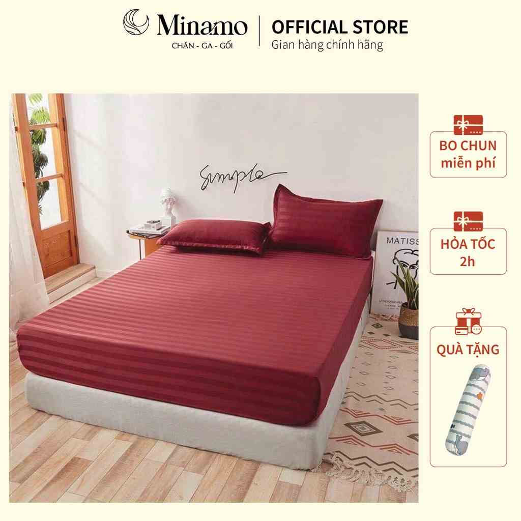 Bộ Ga Gối Cotton 3F Minamo Cao Cấp A08, Nhiều Màu Sắc, Chất Cotton Đũi Mềm Mại- Bảo Hành Chính Hãng Minamo