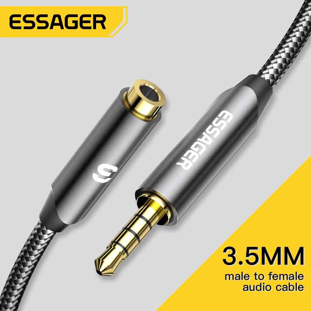 ESSAGER Cáp Nối Dài Chuyển Đổi Âm Thanh Từ Đầu Cắm Sang Cổng Cắm 3.5mm Cho Điện Thoại Thông Minh MP3 MP4 Máy Tính Bảng