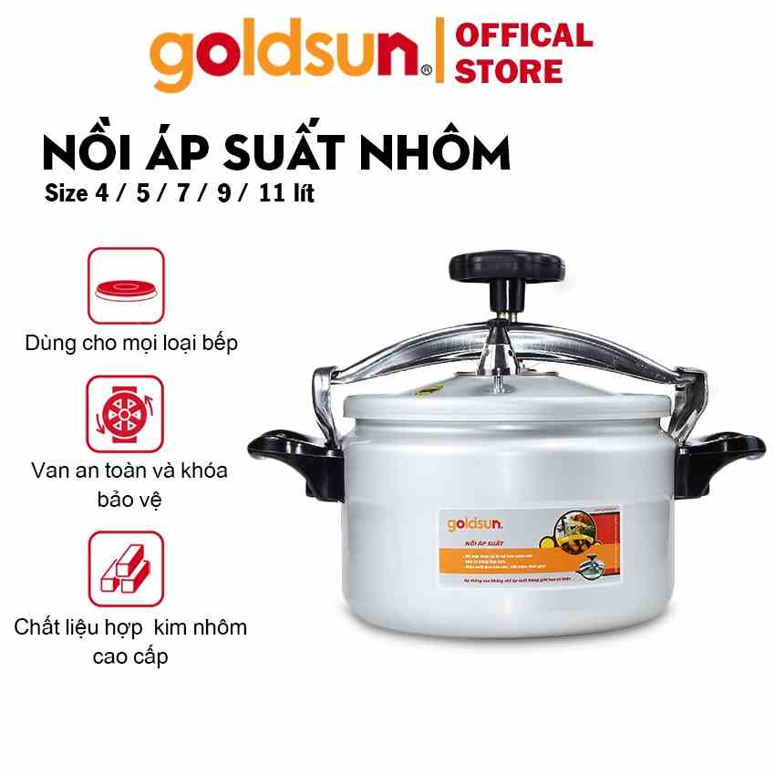 Nồi áp suất nhôm anod GPC1930 đáy từ nhiều dung tích, dùng trên mọi loại bếp