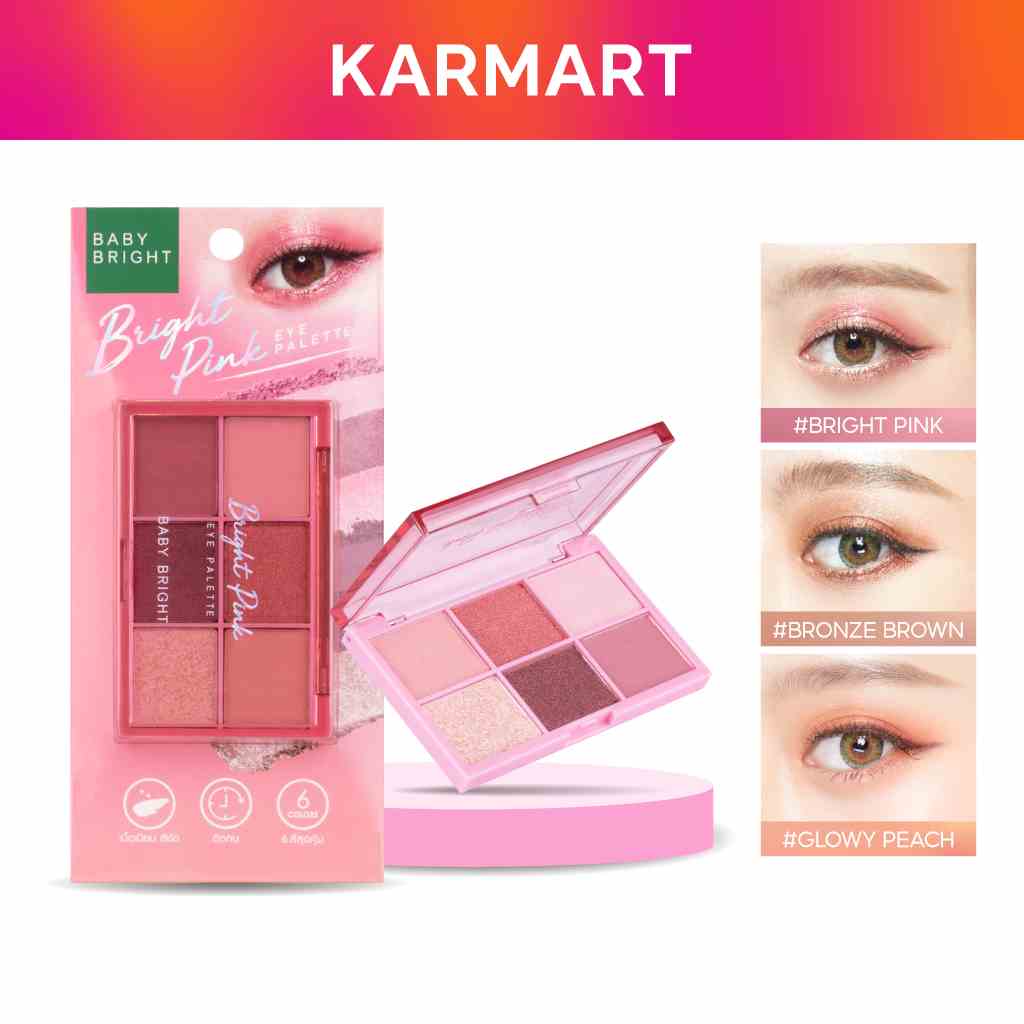 Bảng Phấn Mắt Baby Bright Eye Palette 0.7g, Phấn Lì Và Ánh Nhũ Lấp Lánh