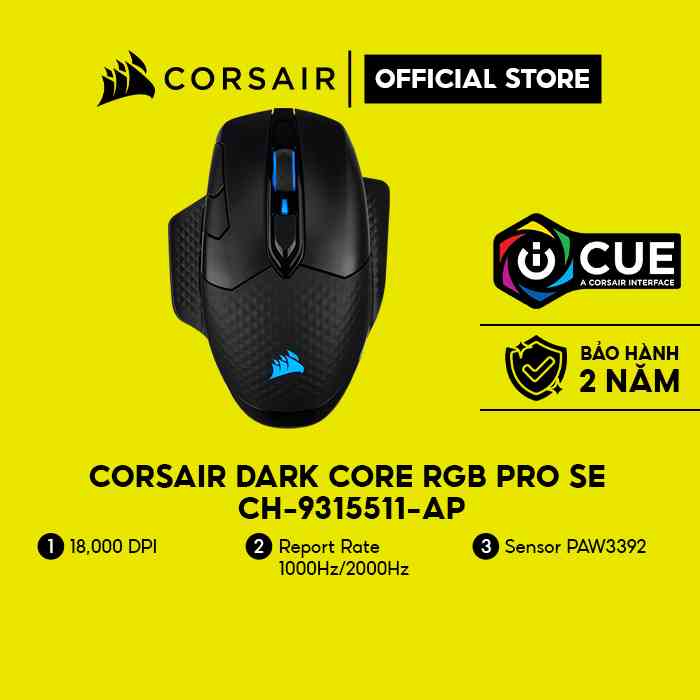 Chuột không dây Corsair DARK CORE RGB PRO SE CH-9315511-AP