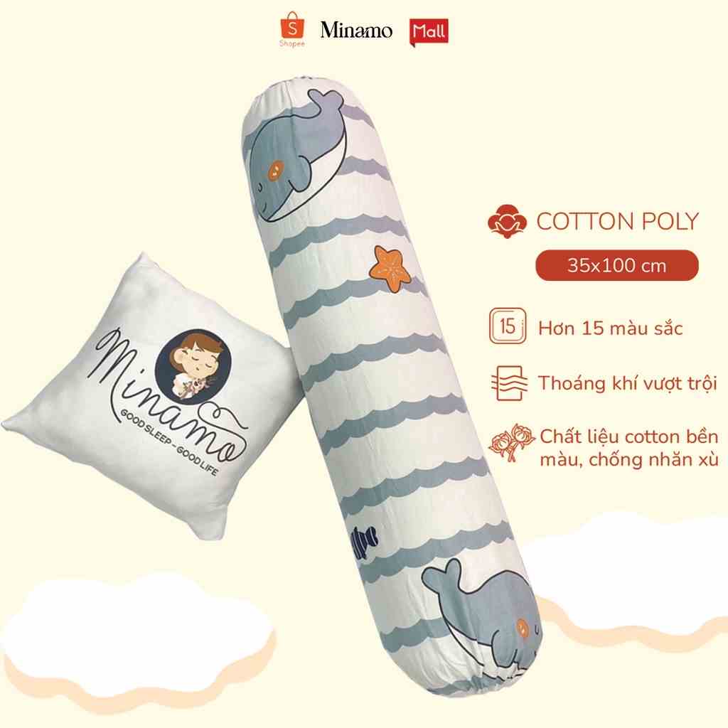 Gối ôm cotton 100 cm Minamo A002 Cao Cấp, Êm Ái, Thoáng Mát - Bảo Hành Chính Hãng Minamo