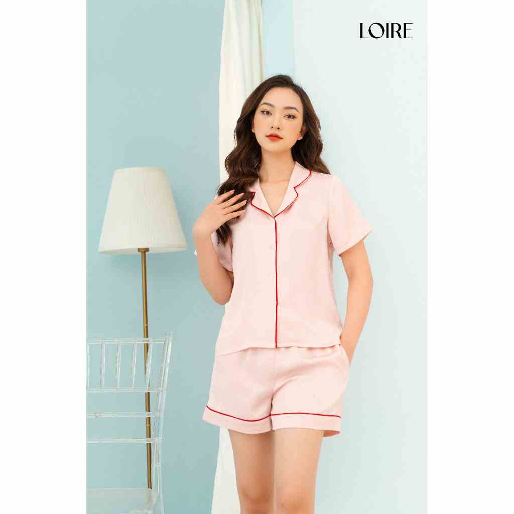 Bộ Pijama Lụa Basic Áo Cộc Quần Cộc Loirechic LPN03