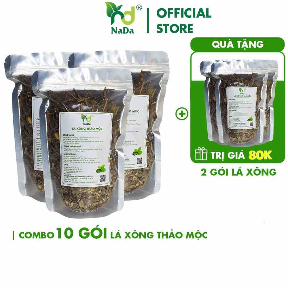 COMBO 10 Gói lá xông thảo mộc Nada - tặng 2 gói cùng loại | Xông hơi toàn thân-Tăng sức đề kháng | TP 14 Loại thảo mộc |