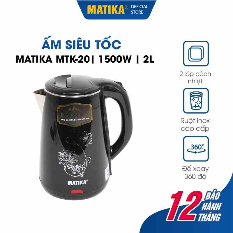 Ấm Siêu Tốc MATIKA 2L 1500W MTK-20