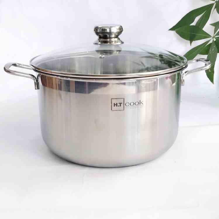 Nồi luộc gà 1 đáy inox 430 Fivestar H.T Cook 26cm / 28cm / 30cm / 32cm dùng được mọi bếp , tặng 1 muỗng canh inox