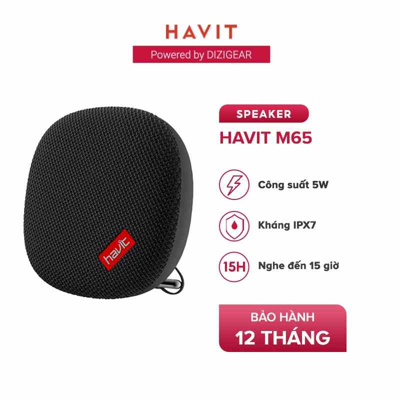 Loa Bluetooth HAVIT M65 Thiết Kế Nhỏ Gọn, Chuẩn IPX7, Công Suất 5W, Nghe Đến 15H - Chính Hãng BH 12 Tháng