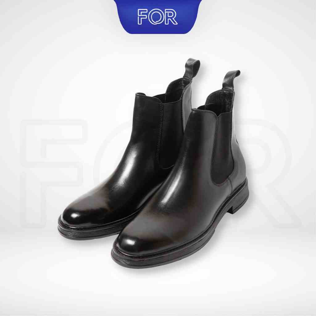 Giày Chelsea Boot FOR cao cấp da bò nguyên tấm nhập khẩu, đế cao su đúc nguyên khối chắc bền CBF02