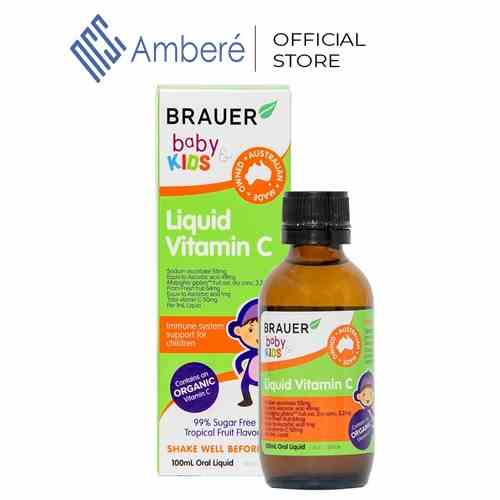 Vitamin C Brauer Liquid giúp tăng sức đề kháng cho bé trên 1 tuổi hộp 100ml