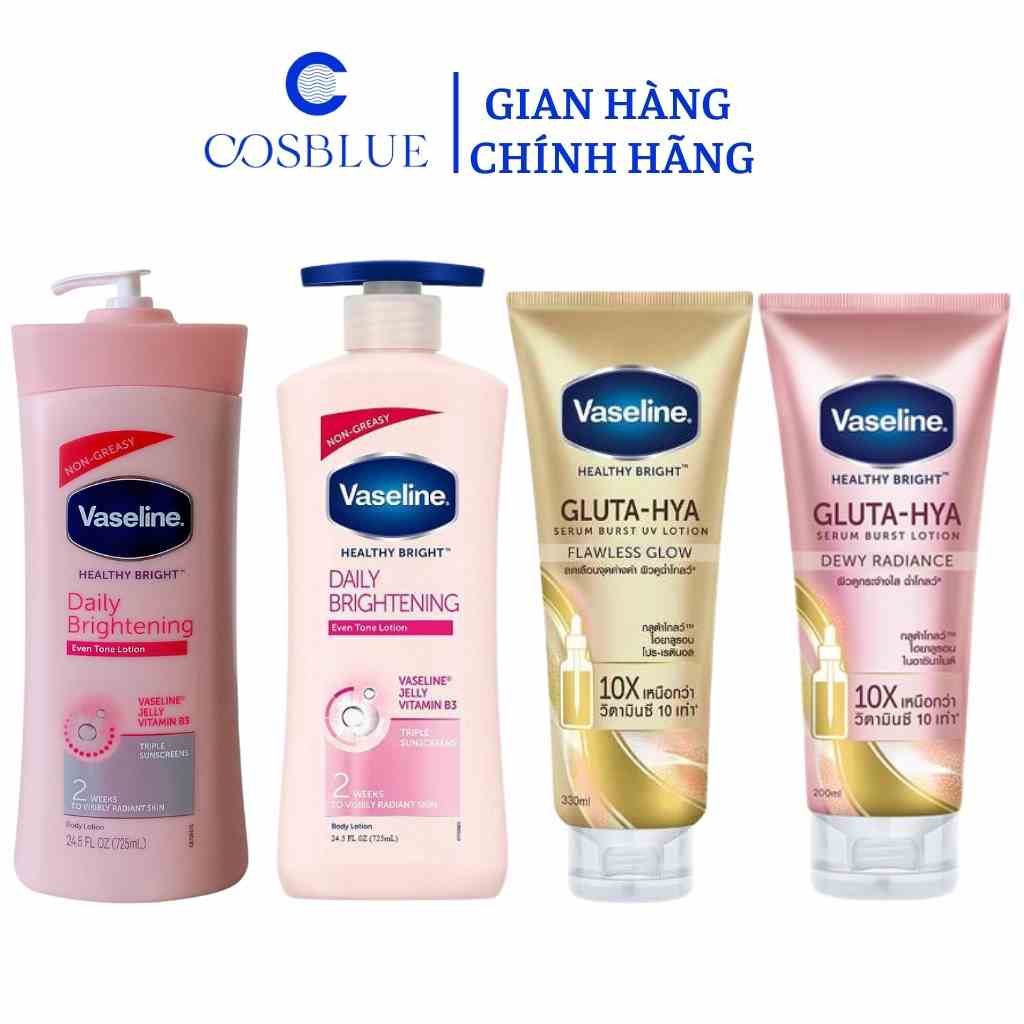 Sữa Dưỡng Thể Vaseline Healthy White UV Lightening Body Lotion 725ml Của Mỹ Dùng Cho Mọi Loại Da