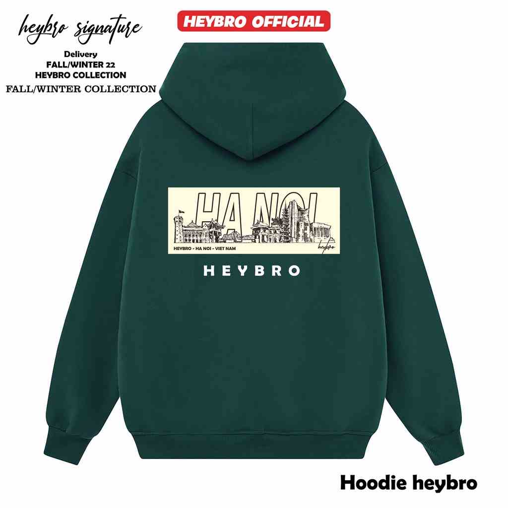 [Mã BMLTB35 giảm đến 35K đơn 99K] Áo hoodie nam nữ / Hoodie Unisex HEYBRO nỉ bông cotton form rộng nhiều màu hottrend