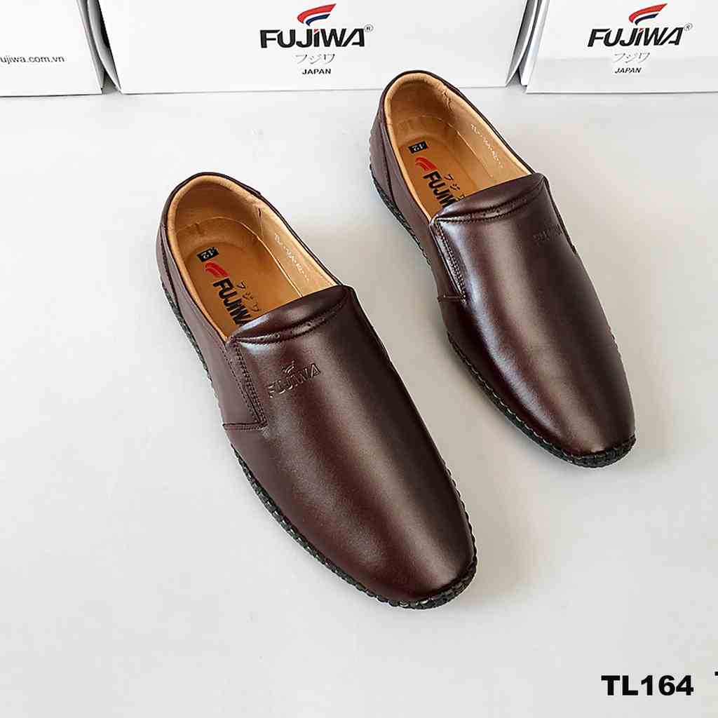 Giày Lười Nam Da Bò FUJIWA - TL164. Da Ngoài Kiểu Trơn. Được Đóng Thủ Công (Handmade). Có Size:  38, 39, 40, 41, 42, 43