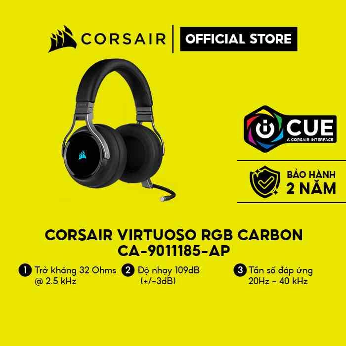 [Mã ELCL7 giảm 7% đơn 300K] Tai nghe Corsair Virtuoso RGB Carbon CA-9011185-AP