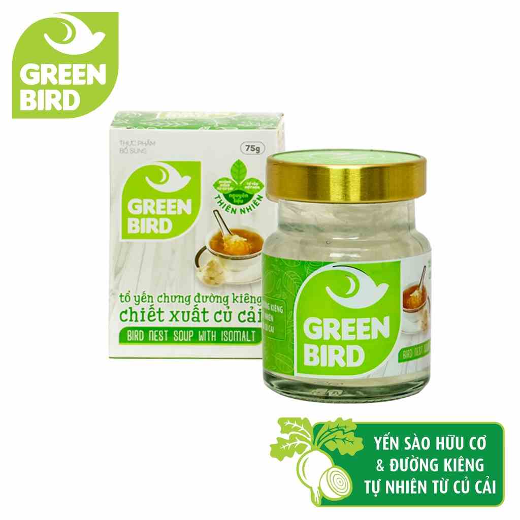 Nước Yến Sào Chưng Đường Kiêng Củ Cải - GREEN BIRD - Hũ đơn 72g