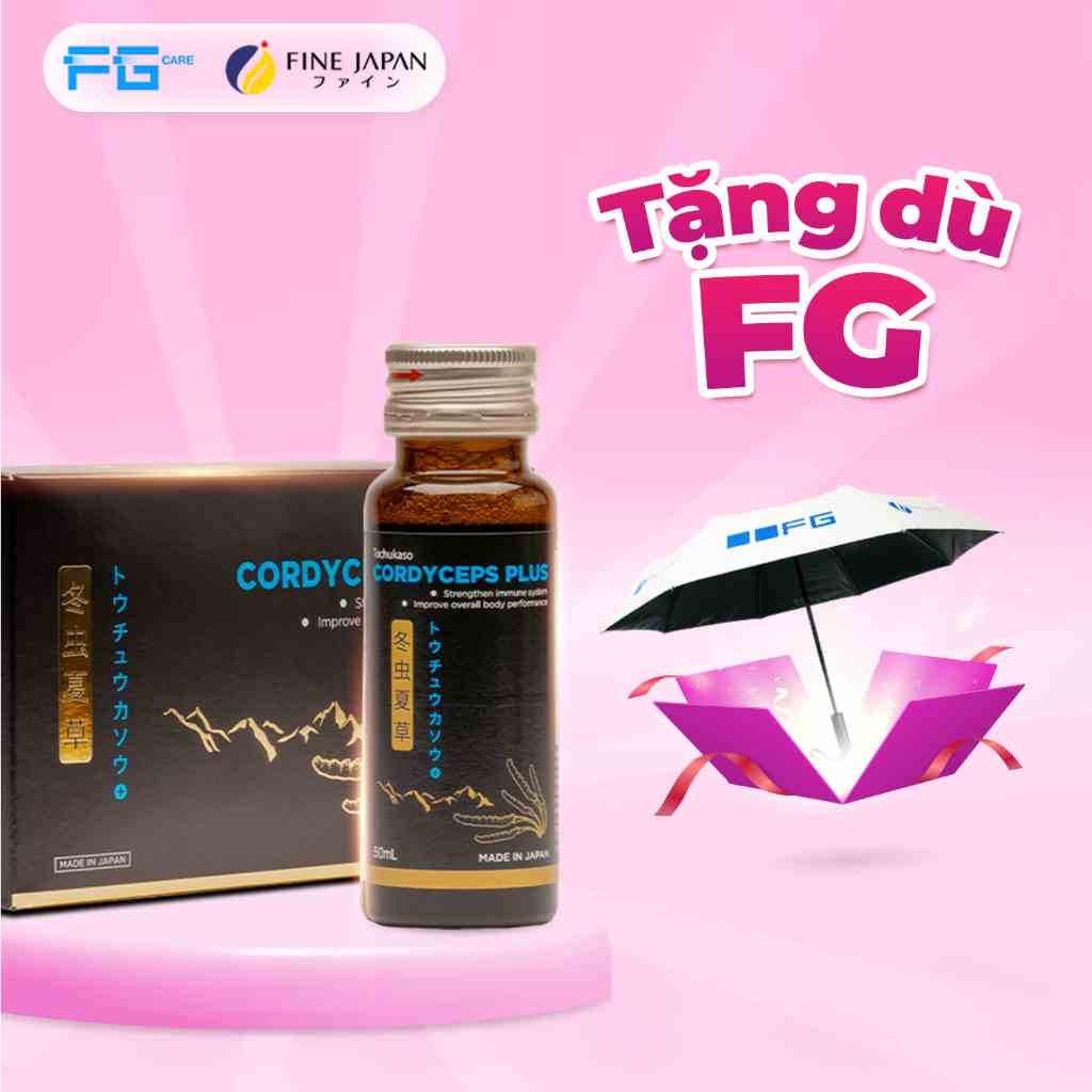 Nước Uống Đông Trùng Hạ Thảo Nhật Bản - Fine Japan Cordyceps Plus Hộp 10 Chai x 50ml