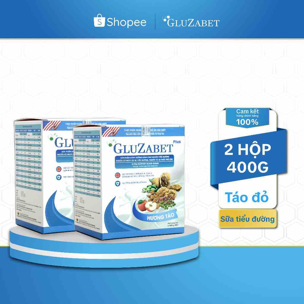 Sữa Gluzabet Tiểu Đường Hộp Giấy NEW (COMBO 2 HỘP 400G)