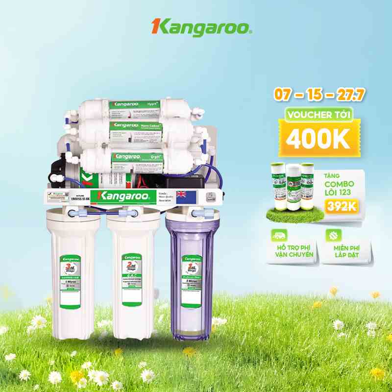 [MIỄN PHÍ LẮP ĐẶT] Máy lọc nước Hydrogen 9 lõi Kangaroo KG100HA - không vỏ tủ