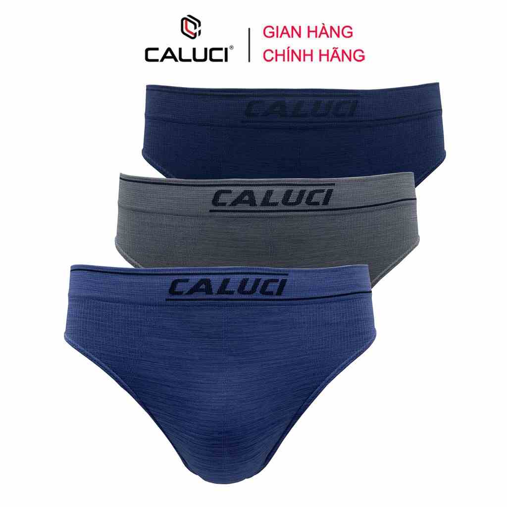 Set 3 quần sịp tam giác CALUCI CBF16, thiết kế basic, khỏe khoắn, vải co dãn 4 chiều, mềm mại thoáng nhẹ