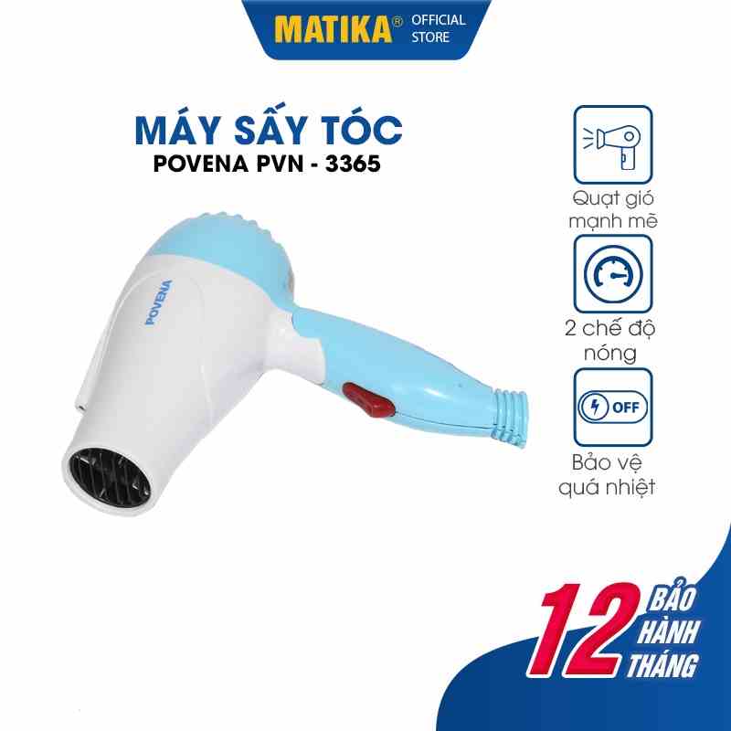 Máy Sấy Tóc Mini POVENA 650W PVN-3365