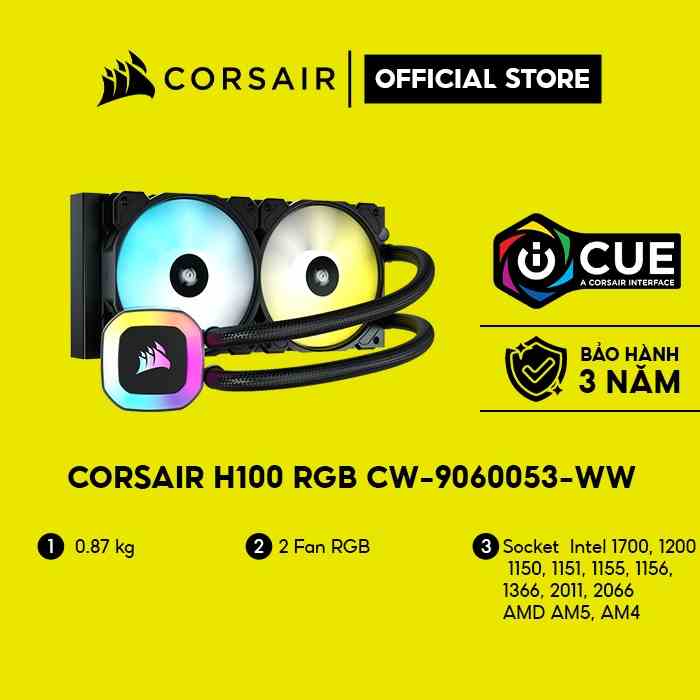 [Mã ELCL7 giảm 7% đơn 300K] Tản nhiệt nước Corsair H100 RGB CW-9060053-WW