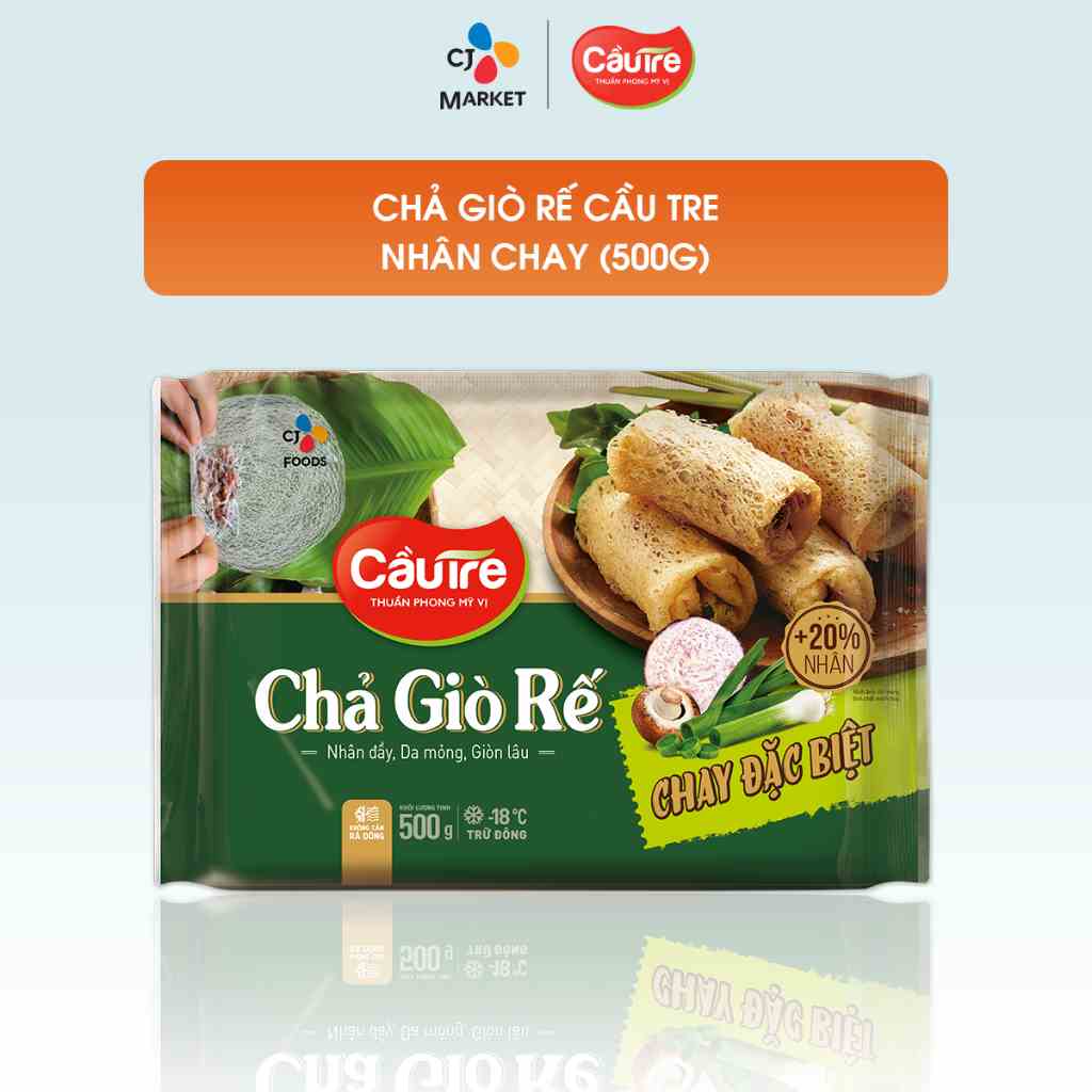 [Mã BMLTA35 giảm đến 35K đơn 99K] [HCM] Chả giò Rế Cầu Tre - Chả giò chay 500g (Thực phẩm Chay)