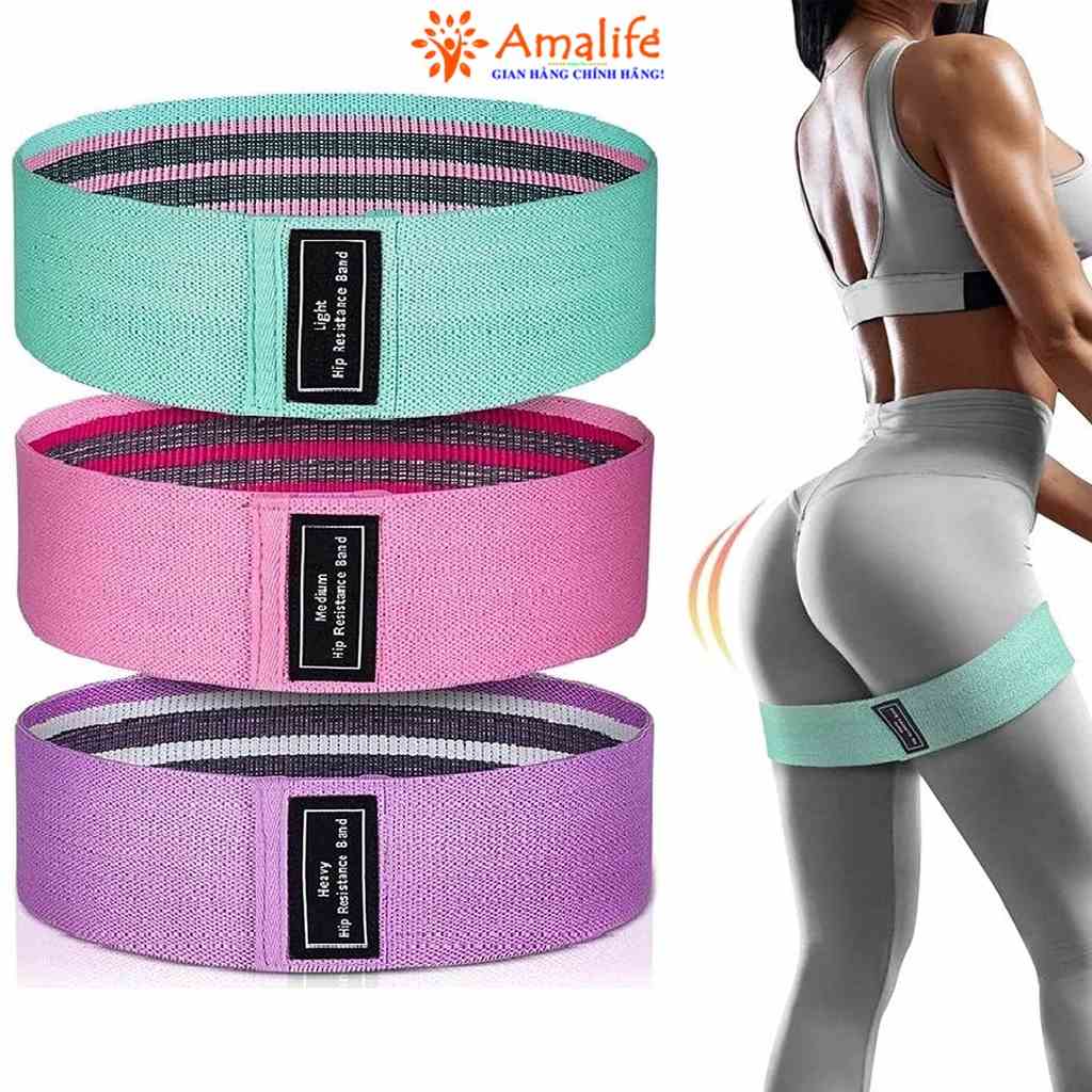 Dây Kháng Lực Đàn Hồi Tập Mông Trái Đào Mini Band Hỗ Trợ Tập Chân, Đùi, Gym Cao Cấp Chính Hãng Amalife