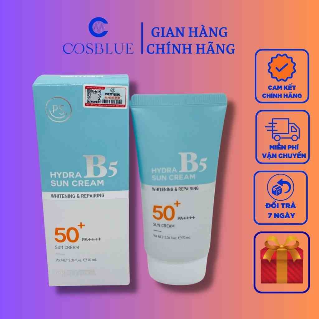 Kem Chống Nắng Phục Hồi Dưỡng Trắng B5 PRETY SKIN Hàn Quốc Hydra B5 SPF50+ PA+++ 70ML