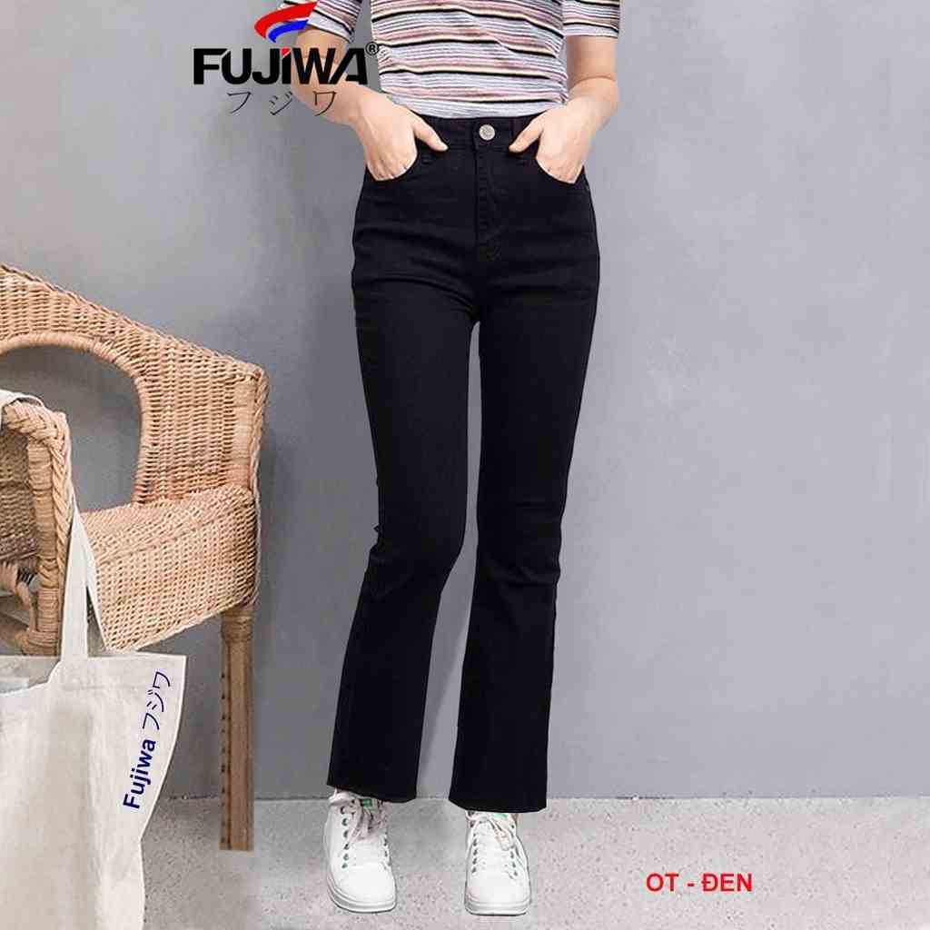 Quần Jean Nữ Ống Đứng Hơi Loe Gấu Tua FUJIWA - OT. Có Thun Co Giãn, Mềm Mịn. Size 26, 27, 28, 29, 30, 31, 32 (42 - 70kg)