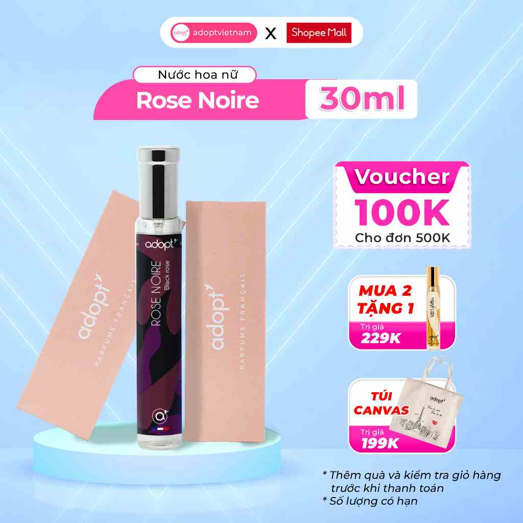 Nước hoa nữ Adopt Rose Noire 30ml lưu hương 12 tiếng - Hương hoa hồng lôi cuốn sắc sảo